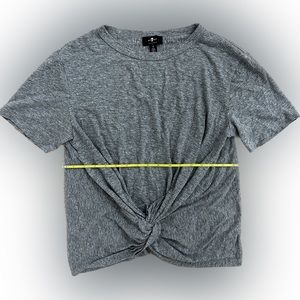 7 For All Mankind Womens Twist Front Blouse
Gray Top Short Sleeve Shirt Small